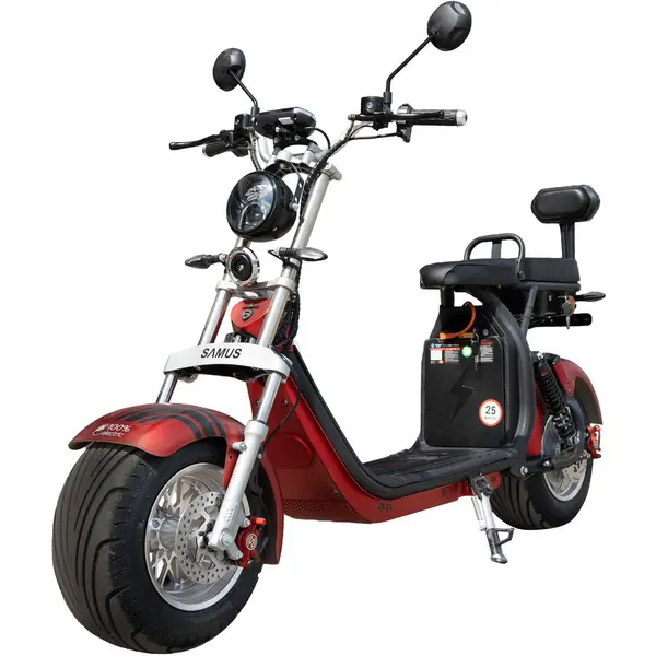 Samus Scuter electric Samus Indiana-10T2100-60V20L-Red, 2000W, Viteza Maxima 25 km/h, Acumulator 60V20AH, Tip baterie Litiu, Autonomi 50-60 Km, Rosu