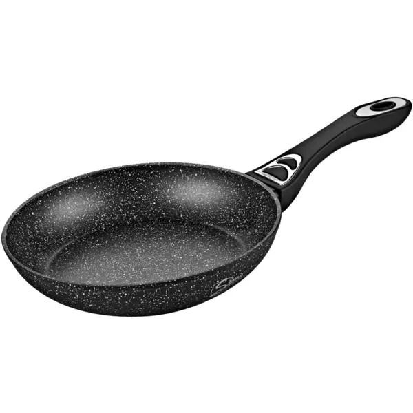 Samus Tigaie antiaderenta Samus VER240FPB-24 cm, Invelis marmura antiaderenta, Rezistenta la abraziune si la temperaturi inalte, Negru