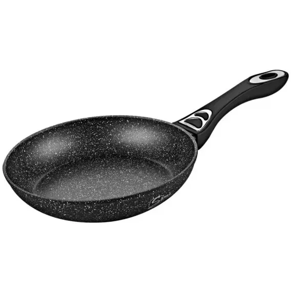 Samus Tigaie antiaderenta Samus VER300FPB-30 cm, Invelis marmura antiaderenta, Rezistenta la abraziune si la temperaturi inalte, Negru