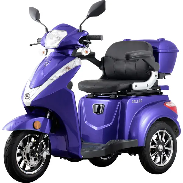Samus Triciclu electric Samus Dallas-3R1-10T1000-60V20-Blue, 1000W, Viteza Maxima 25 km/h, Acumulator 60V / 20A ( 5x 12V / 20 AH), Tip baterie plumb acid, Autonomie 40-45 km, Albastru