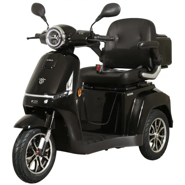 Samus Triciclu electric, tricicleta, Samus Arizona-3R1-10T1000-60V20 Black, 10 inch, motor 1000 W, acumulator 60V 20Ah, viteza maxima 25 km/h, autonomie 50 km, sarcina maxima 105 kg, Negru