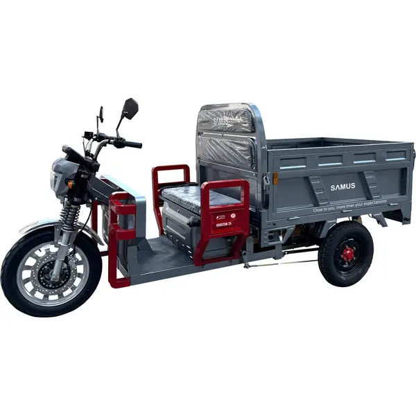 Samus Triciclu electric, tricicleta, Samus Cargo Houston-25-1.5-72V45 Silver, motor 1500 W, acumulator 72V 45Ah, viteza maxima 25 km/h, autonomie 69 km, sarcina maxima 585 kg, Argintiu