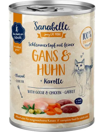 SANABELLE Goose&Chicken 380 g conserva pisica, gasca si pui