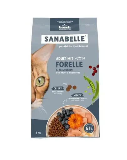 SANABELLE Hrană uscată pentru pisici adulte cu păstrăv, 2 kg