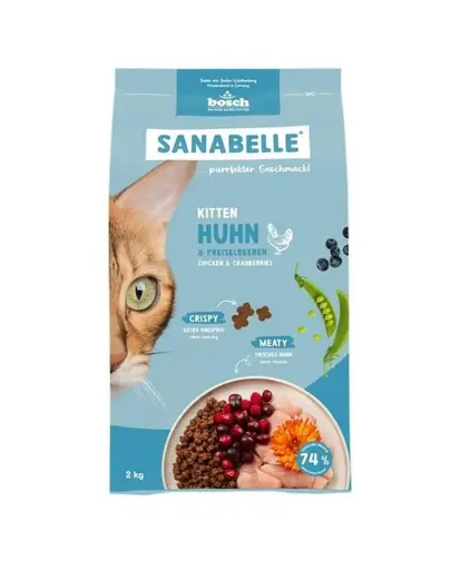 SANABELLE Kitten 2 kg hrană cu pui pentru pisoi și pisici gestante și lactante