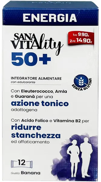 SanaVitality Enegia 50+ Pentru vitalitate și energie, 12 pliculețe, Paladin Pharma