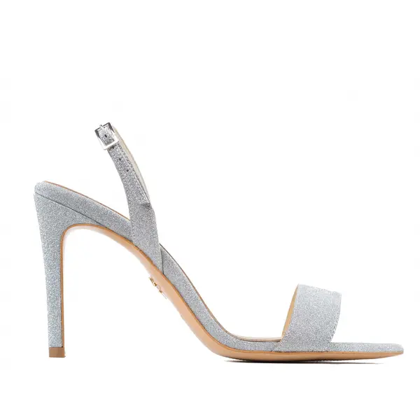Sandale Agata Piele Naturala Glitter, Gri - 35 / 1 cm