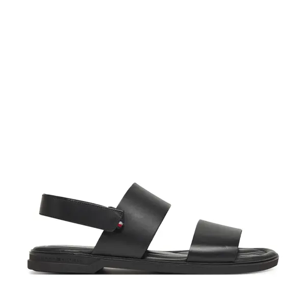 Sandale bărbați Tommy Hilfiger negre din piele naturală 3419BS5356N