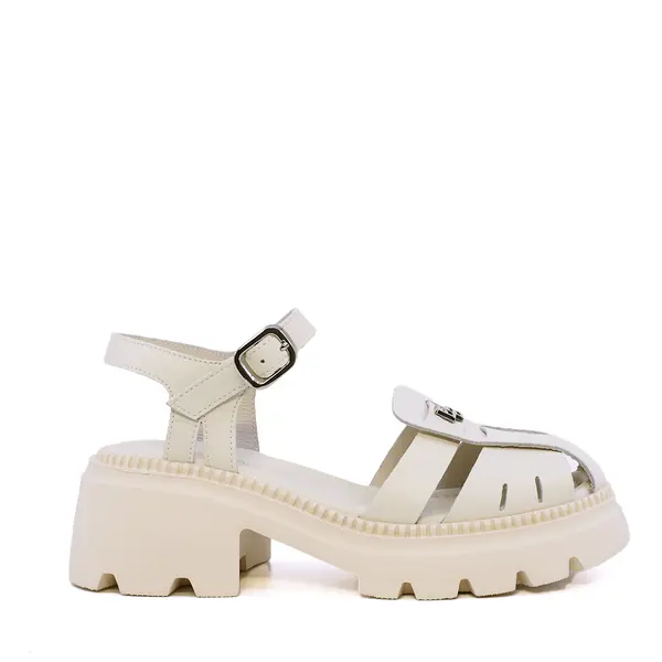 Sandale chunky femei Enzo Bertini bej din piele 3861DS023BE