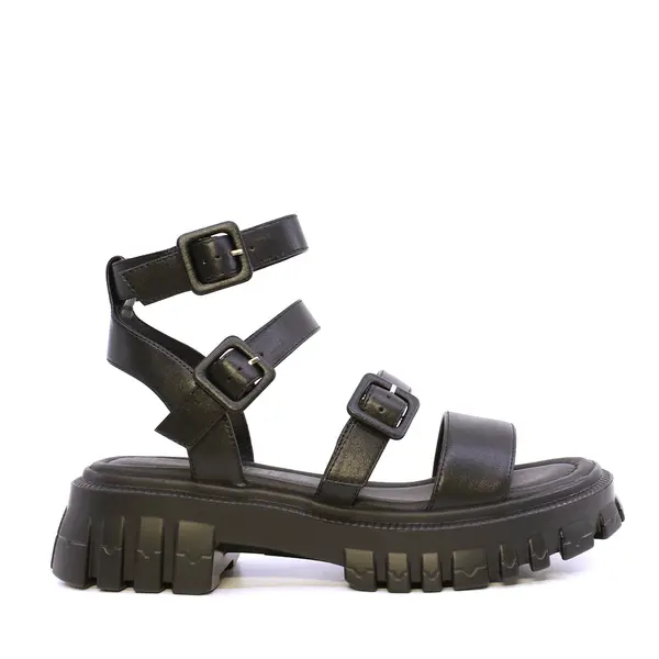 Sandale chunky femei Enzo Bertini negre din piele 1391DS9160N