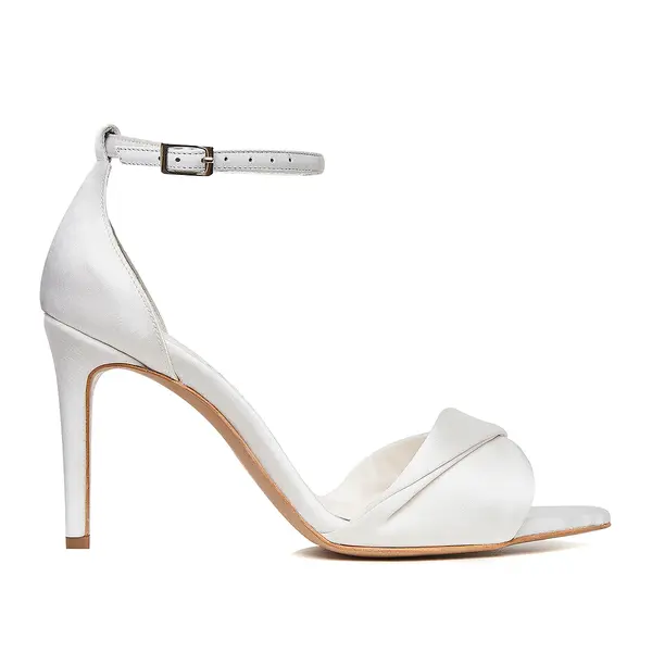 Sandale Cleo Satin, Varf Ascutit, Alb - 34 / 8 cm