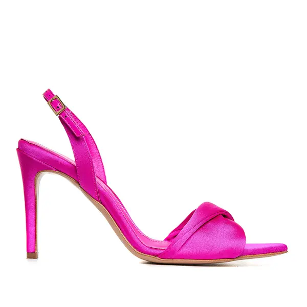 Sandale Cleo Satin, Varf Ascutit, Fucsia - 36 / 11 cm