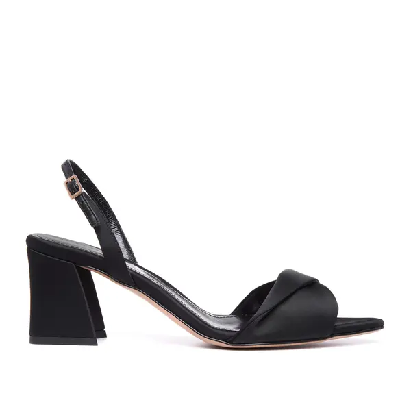 Sandale Cleo Satin, Varf Ascutit, Negre - 37 / 9.5 cm - Gros