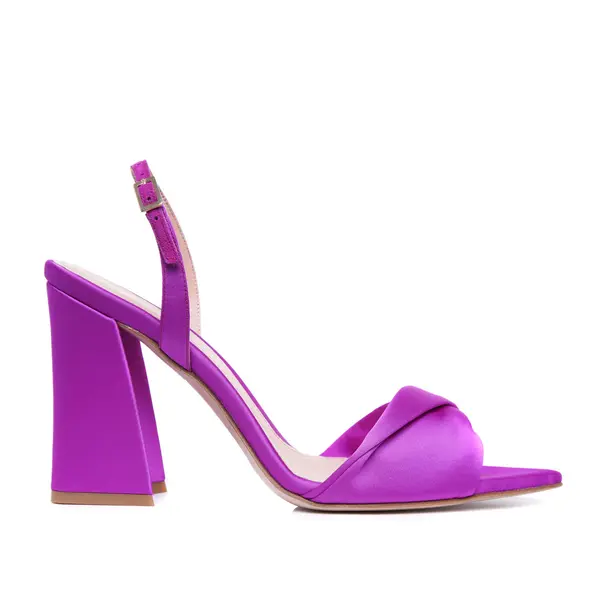 Sandale Cleo Satin, Varf Ascutit, Plum - 41 / 11 cm - Subtire