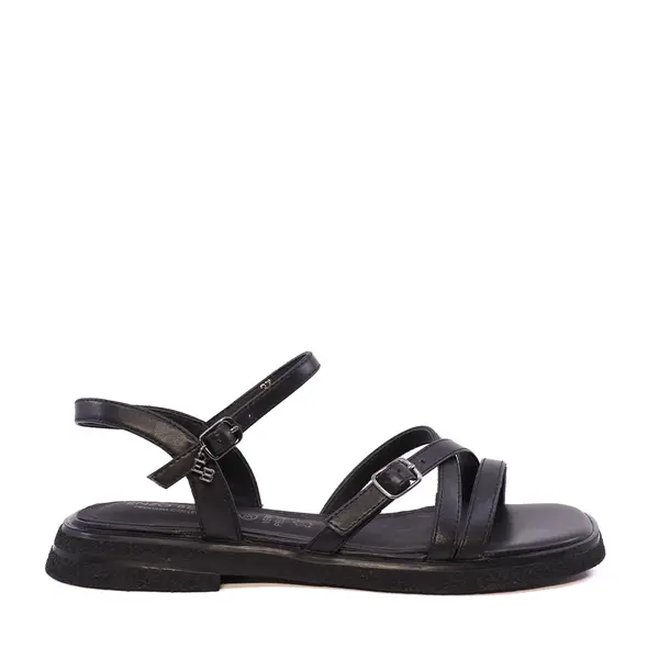 Sandale cu barete subțiri femei Enzo Bertini negre din piele 1399DS7142N