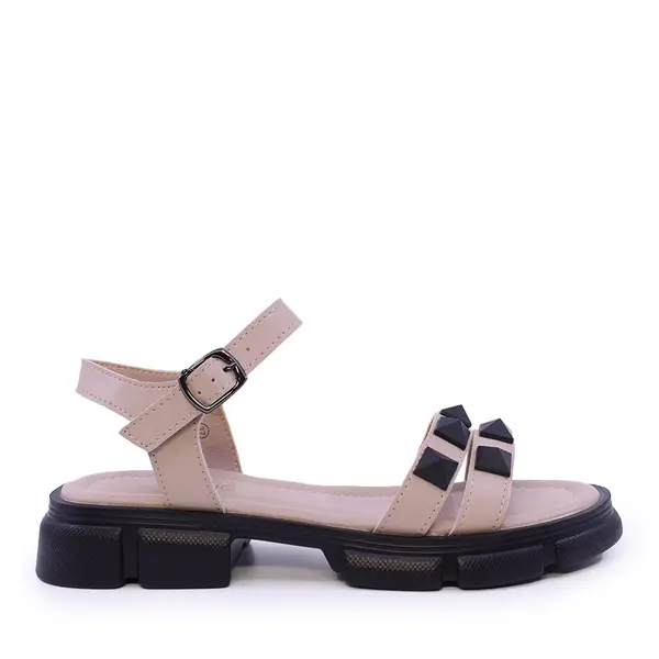 Sandale cu elemente decorative femei Luca di Gioia taupe din piele 1299DS6150TA