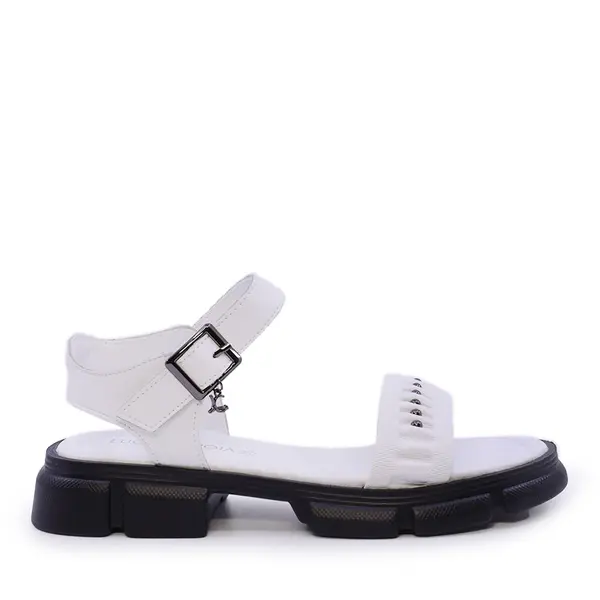 Sandale cu elemente metalice femei Luca di Gioia albe din piele 1299DS6110A