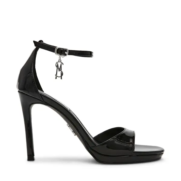 Sandale cu toc înalt femei Steve Madden Evers negre din lac 1469DSEVERSLN