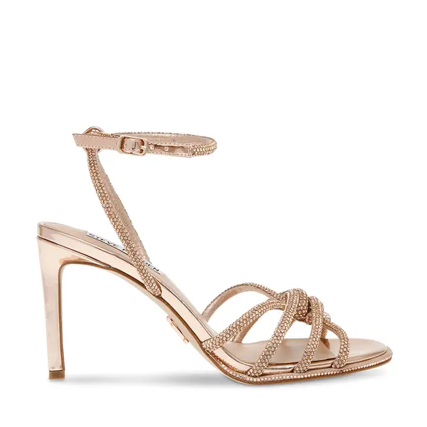Sandale cu toc înalt femei Steve Madden Kailyn rose gold cu ștrasuri 1469DSKAILYN-RRA