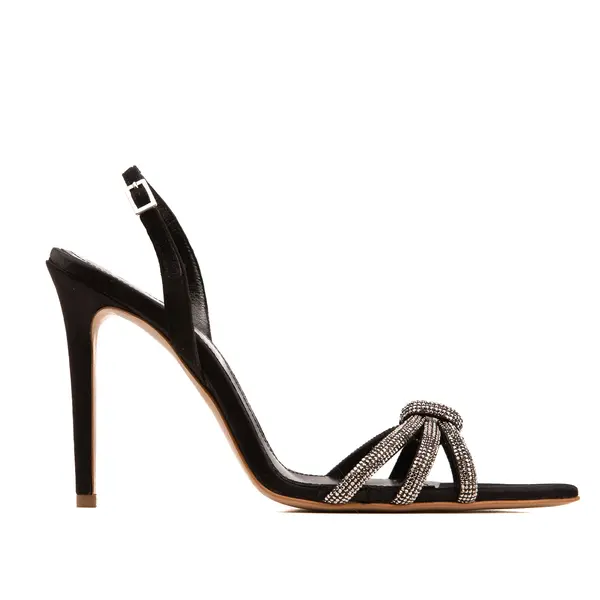 Sandale Daisy Satin, Varf Ascutit, Negre - 40 / 9.5cm