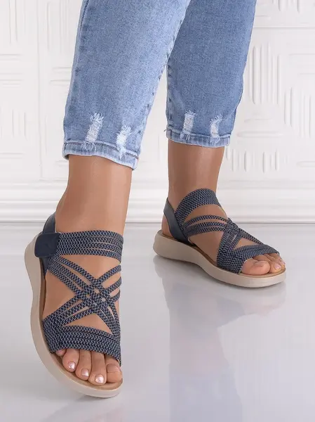 Sandale dama Albastrii din Material Textil Waldan