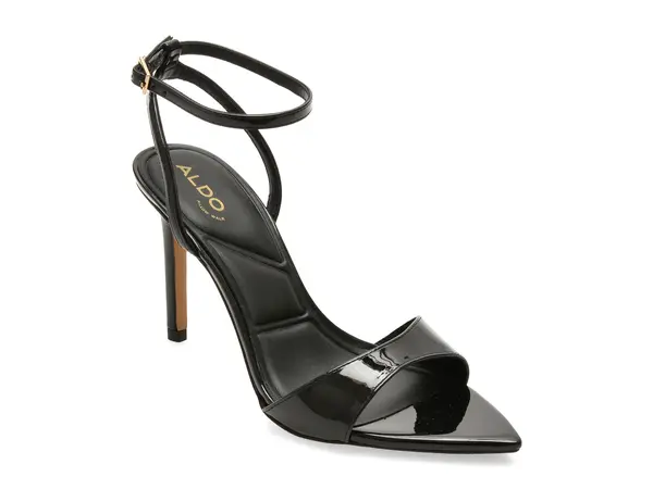 Sandale elegante ALDO negre, LEANDRA 001, din piele ecologica lacuita