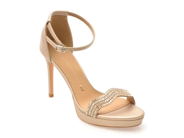 Sandale elegante EPICA aurii, 912506, din piele ecologica