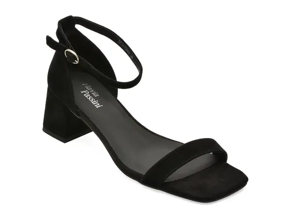 Sandale elegante FLAVIA PASSINI negre, A219, din piele intoarsa