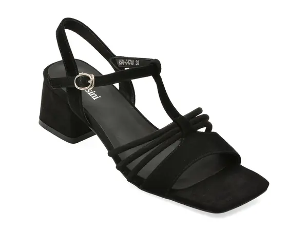 Sandale elegante FLAVIA PASSINI negre, A584, din piele intoarsa