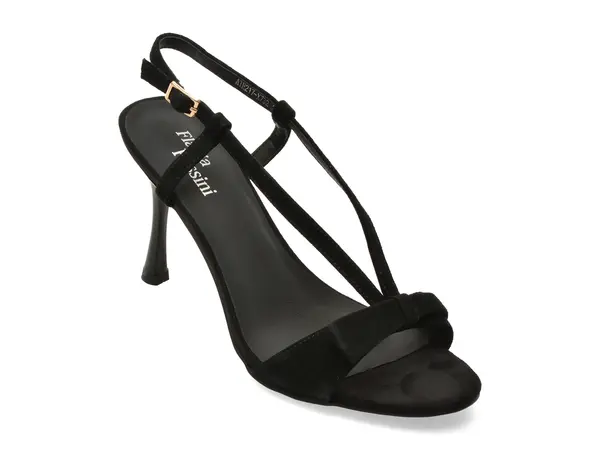 Sandale elegante FLAVIA PASSINI negre, ATH217, din piele intoarsa