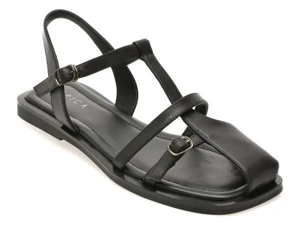 Sandale EPICA negre, 1512D33, din piele naturala