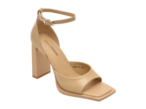 Sandale EPICA PREMIUM bej, 5071, din piele naturala