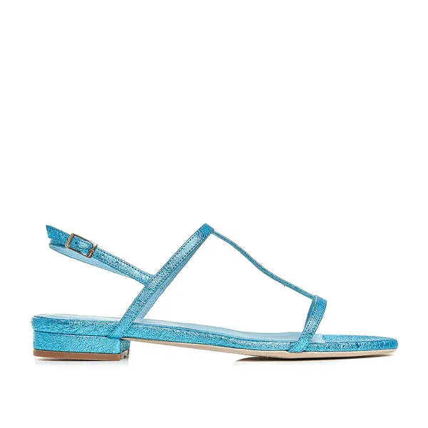 Sandale Eveline Piele Naturala, Albastre - 40 / 1 cm