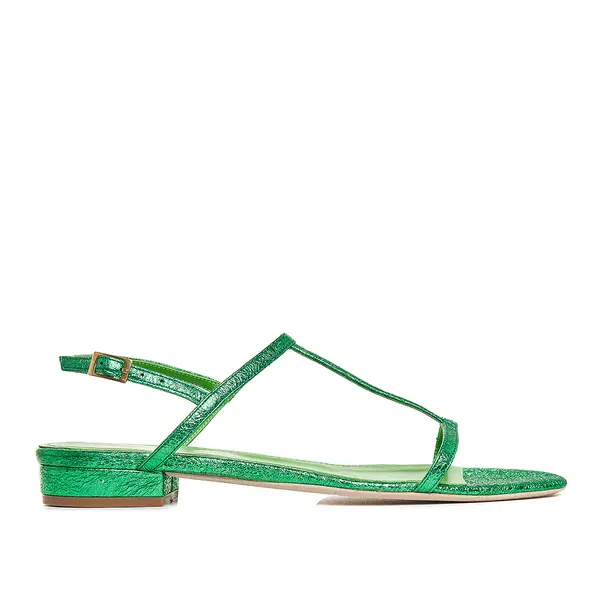 Sandale Eveline Piele Naturala, Verzi - 37 / 1 cm
