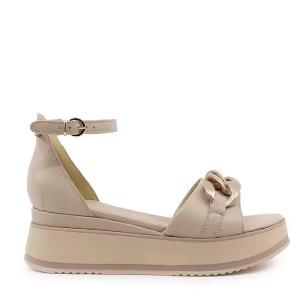 Sandale femei Benvenuti nude din piele cu platformă 807ds6721nu