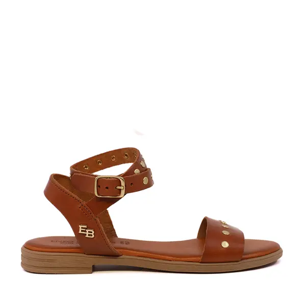 Sandale femei Enzo Bertini cognac din piele cu elemente metalice 2809DS16334CO