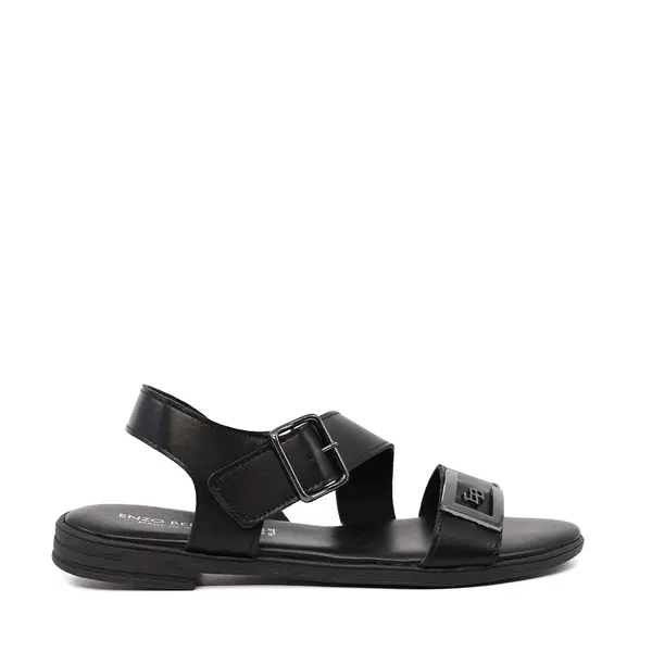 Sandale femei Enzo Bertini negre din piele cu cataramă deco 2809DS16294N
