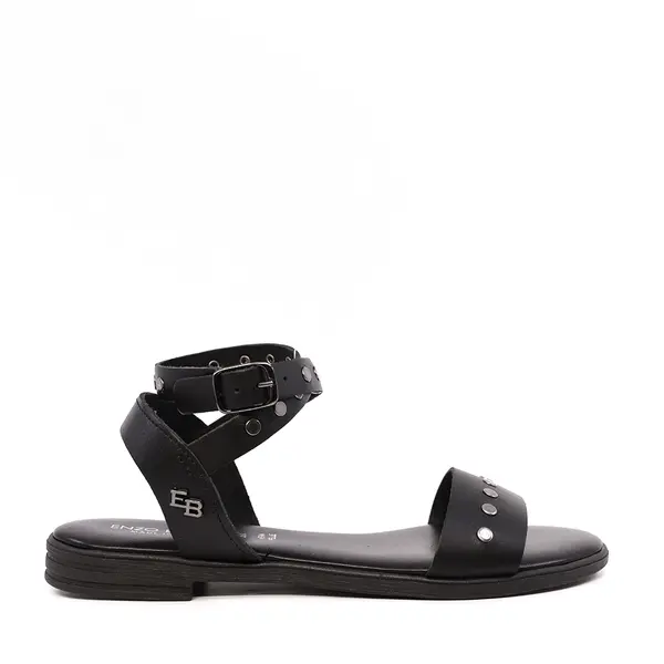 Sandale femei Enzo Bertini negre din piele cu elemente metalice 2809DS16334N
