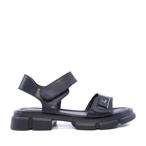 Sandale femei Luca di Gioia negre din piele cu logo 1291DS9442N