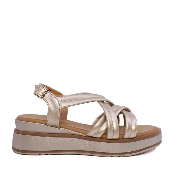 Sandale femei Solo Donna aurii din sintetic cu platformă 2547DS8889AU