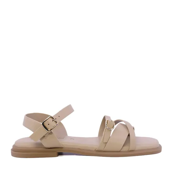 Sandale femei Solo Donna bej cu barete suprapuse 2541DS1953BE