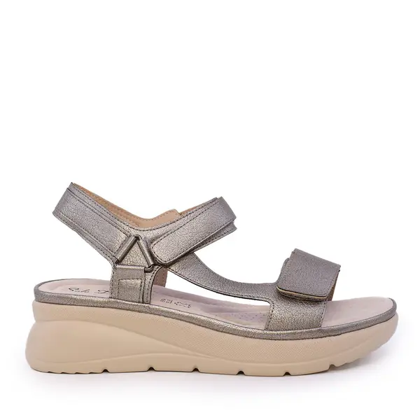 Sandale femei Solo Donna gri metalizat cu barete reglabile 1161DS3310CF