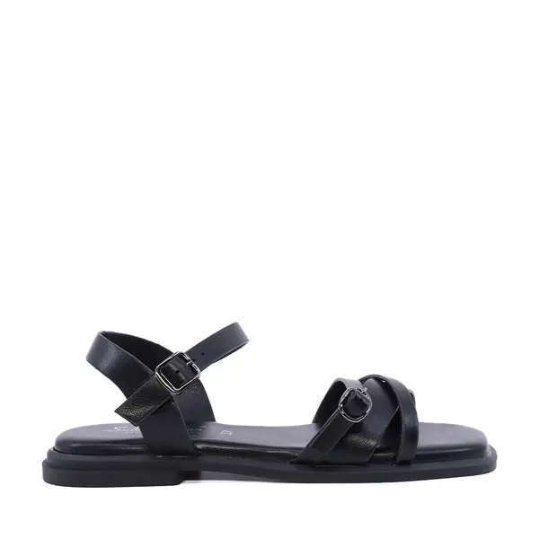 Sandale femei Solo Donna negre cu barete suprapuse 2541DS1953N