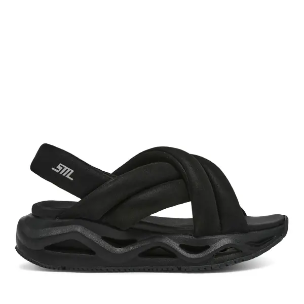 Sandale femei Steve Madden negre din material textil 1469DSHURDLE2N