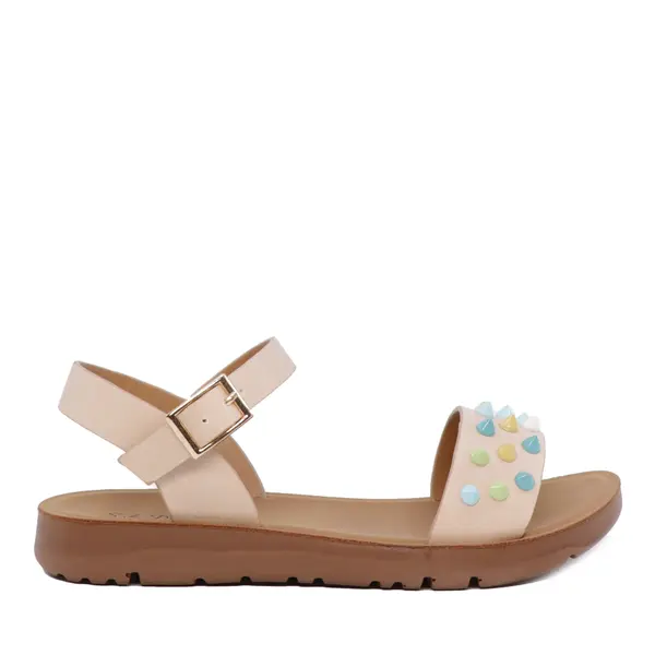 Sandale fete Solo Donna bej cu ținte colorate 2577fs3318be