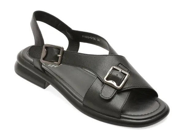 Sandale FLAVIA PASSINI negre, 1603G15, din piele naturala