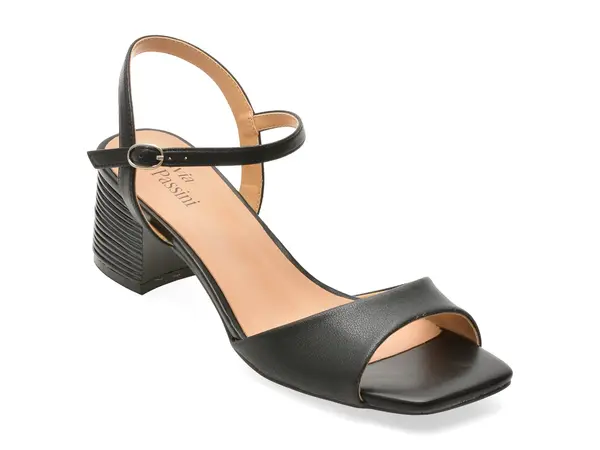 Sandale FLAVIA PASSINI negre, HZY63, din piele naturala