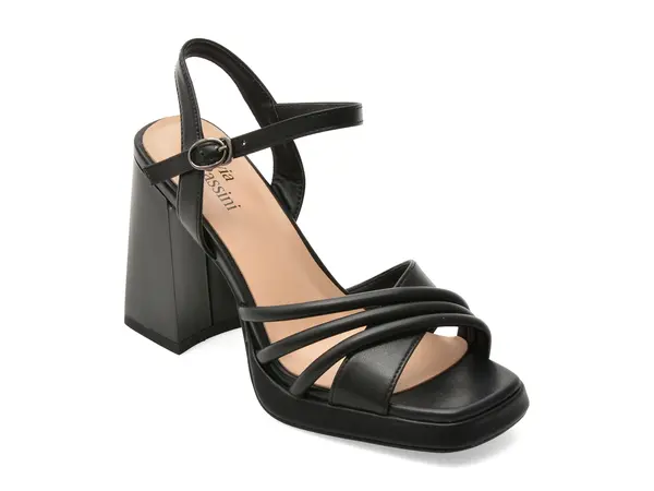 Sandale FLAVIA PASSINI negre, V1083, din piele naturala