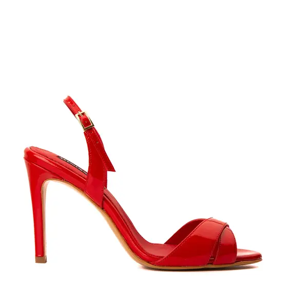 Sandale Gaia Piele Lacuita, Rosii - 40 / 8 cm