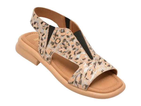 Sandale GOLD DEER maro, 22025, din piele naturala